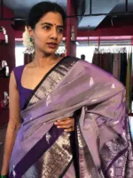 Lilac Venkatagiri Pure Silk Saree