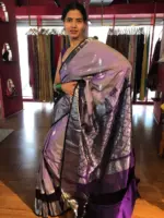 Lilac Venkatagiri Pure Silk Saree - Image 5