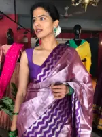 Lilac Banarasi Soft Silk Saree