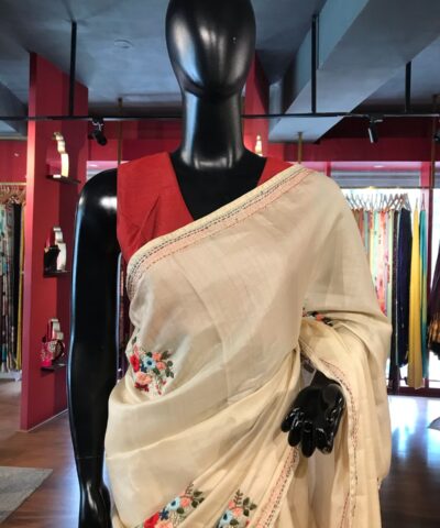 Off white Dola Silk Saree