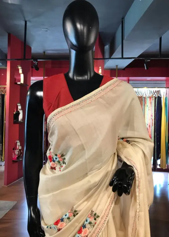 Off white Dola Silk Saree