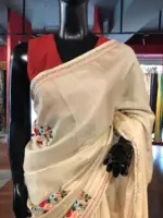 Off white Dola Silk Saree - Image 2