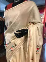 Off white Dola Silk Saree - Image 4