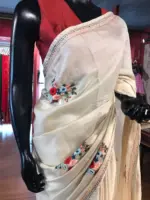 Off white Dola Silk Saree - Image 3