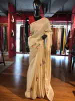 Off white Dola Silk Saree - Image 5