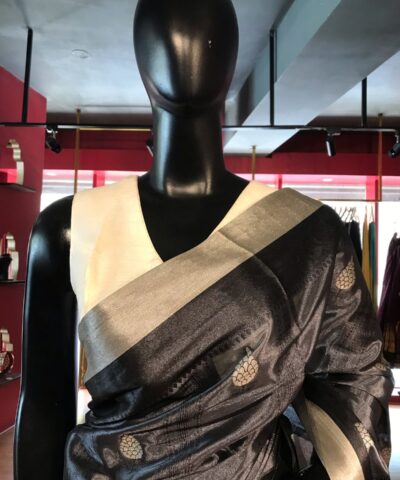 Grey Tissue Silk Saree