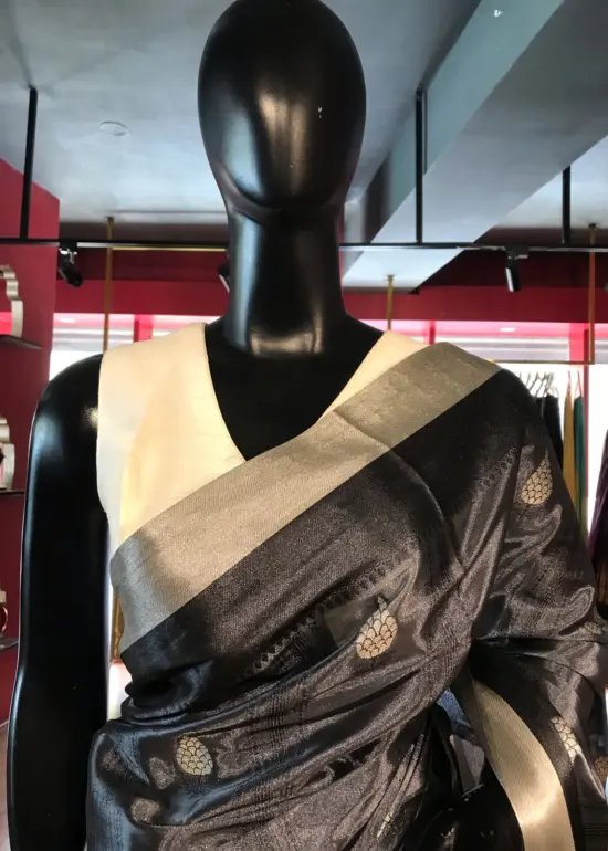 Grey Tissue Silk Saree