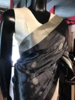 Grey Tissue Silk Saree - Image 3