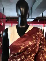 Brown Tussar Silk Saree - Image 4