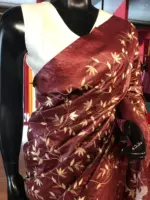 Brown Tussar Silk Saree - Image 3