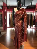 Brown Tussar Silk Saree - Image 5