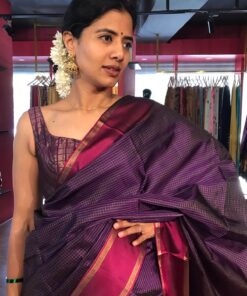 Purple Kanchivaram Silk Saree with Gold Zari Weaves