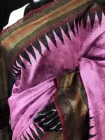 Pink Raw silk saree - Image 3