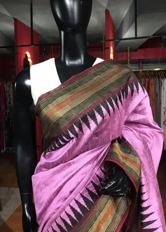 Pink Raw silk saree
