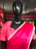 Pink Organza Badla work Saree - Image 2