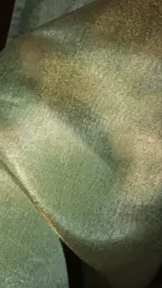 Blue Crushed Tissue Silk Saree with Silver Zari Buttis - Image 7