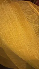 Lemon Yellow Chequered Chiffon Saree - Image 7
