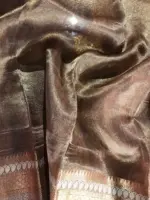 Water Gold Printed Tissue Silk Saree - Image 7