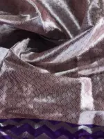 Lilac Banarasi Soft Silk Saree - Image 7