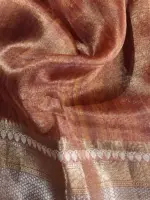 Red Printed Tissue Silk Saree - Image 7