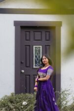 Purple Silk Lehenga Set of 2 - Image 4