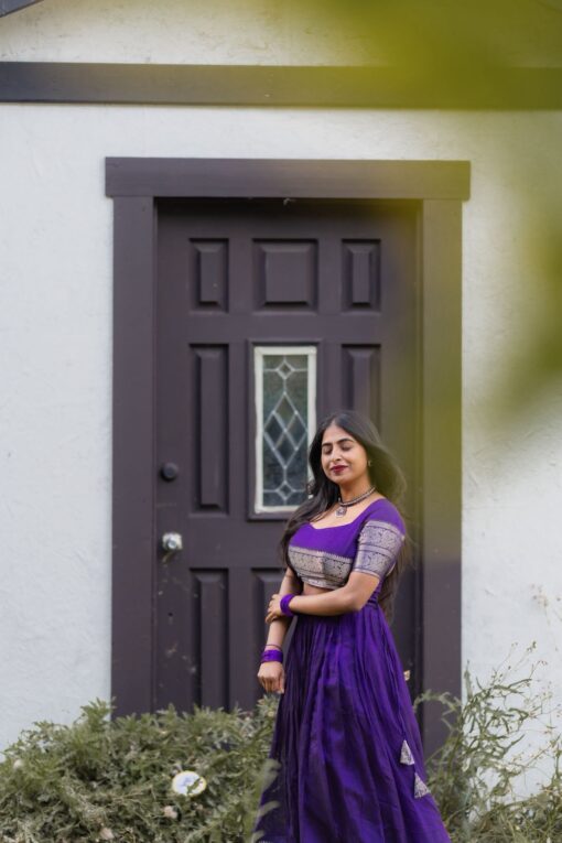 Purple Silk Lehenga Set of 2 - Image 4