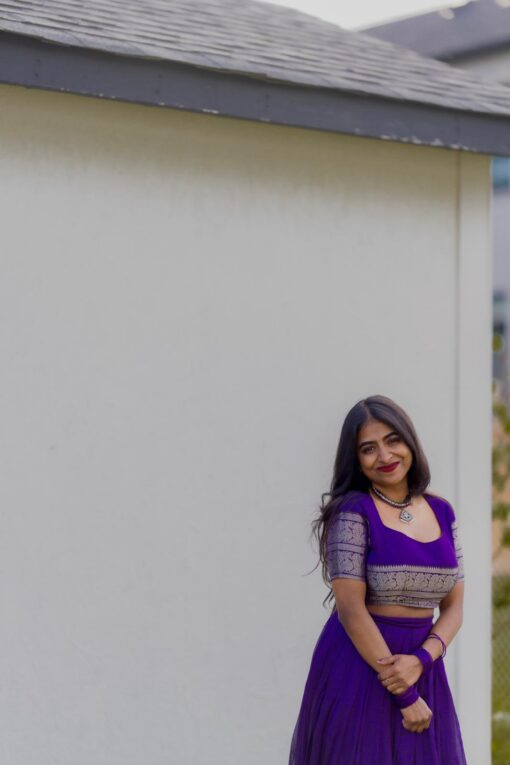 Purple Silk Lehenga Set of 2 - Image 3