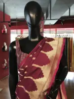 Wine Banarasi Soft Silk Saree