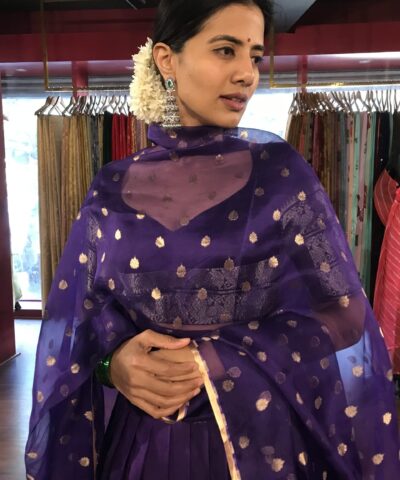 Purple Tissue Silk Dupatta