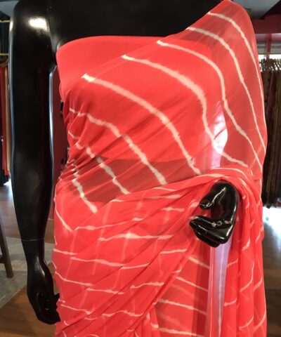 Orange Chiffon Saree