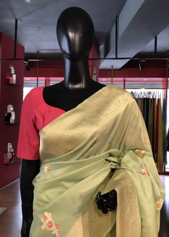 Sea Green Dola Silk Saree