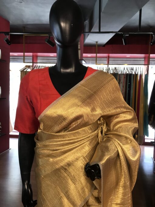 Gold Tissue Silk Saree - Image 1