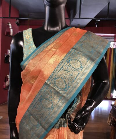 Orange Tissue Silk Saree