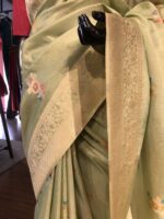 Sea Green Dola Silk Saree - Image 5