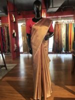 Gold dual shade Tissue Silk Saree - Image 2