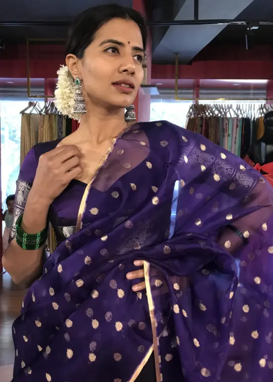 Purple Silk Lehenga Set of 3