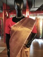 Gold dual shade Tissue Silk Saree - Image 3