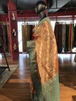 Orange Tissue Silk Saree - Image 6