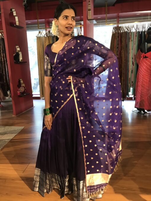 Purple Silk Lehenga Set of 3 - Image 6