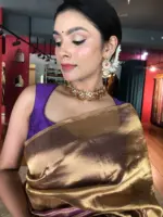 Ombre Purple Tissue Silk Saree - Image 3