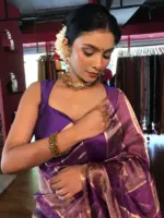 Ombre Purple Tissue Silk Saree - Image 7