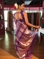 Ombre Purple Tissue Silk Saree - Image 8