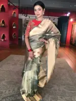 Sea Green Handwoven Tissue Silk Saree with Kadhwa Zari Motifs - Image 7