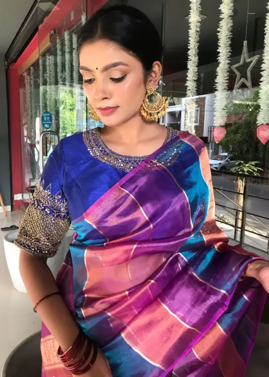 Multicolor Tissue Silk Saree