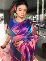 Multicolor Tissue Silk Saree - Image 9