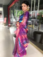 Multicolor Tissue Silk Saree - Image 4