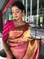 Ombre Pink Tissue Silk Saree
