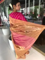 Ombre Pink Tissue Silk Saree - Image 7