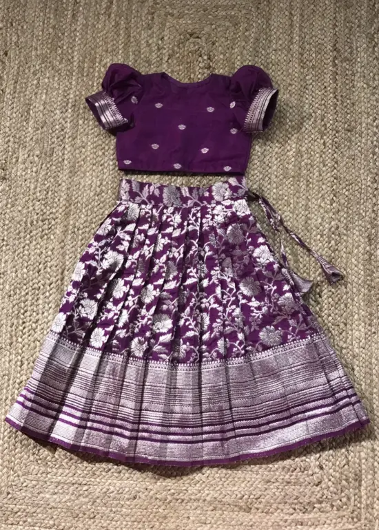 Purple Banarasi Kanchi Lehenga Set