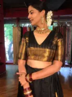 Black Silk Lehenga Set of 2